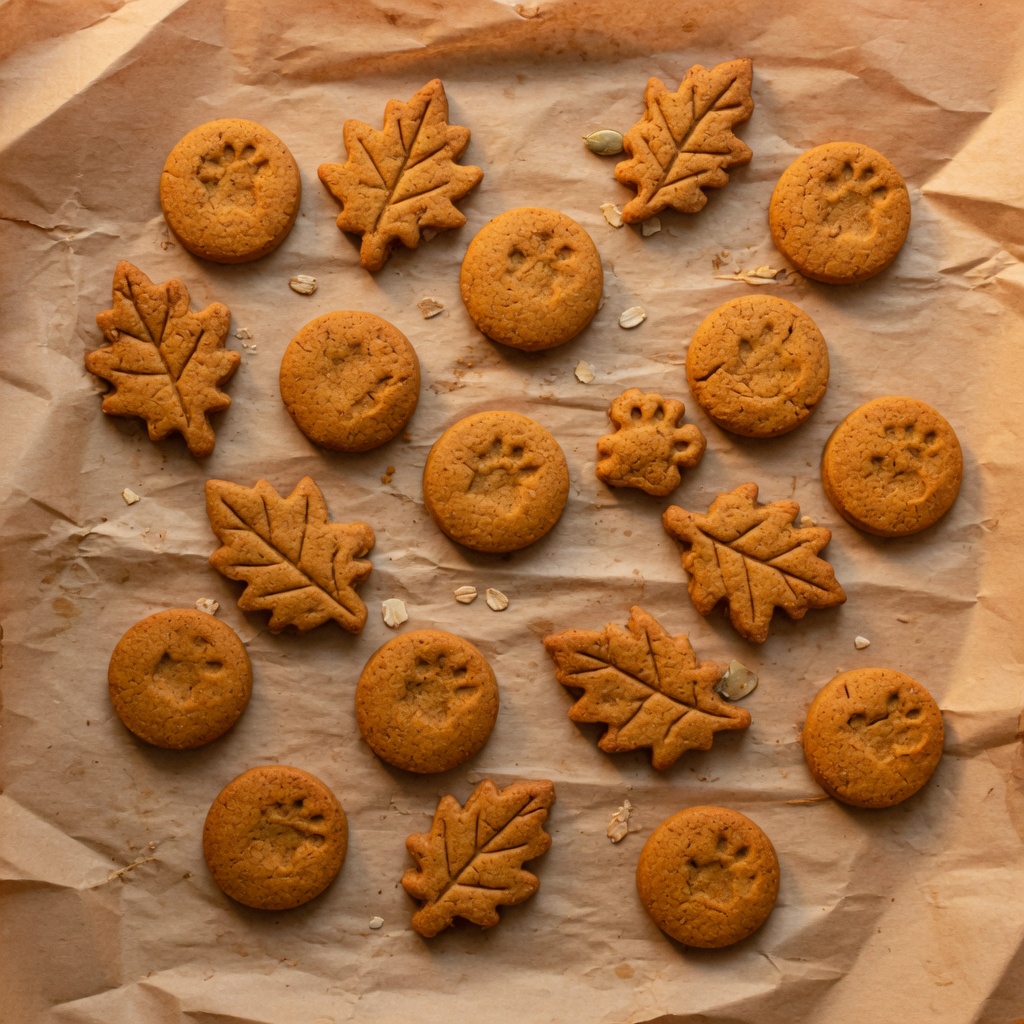 Galletas de calabaza y huellas.